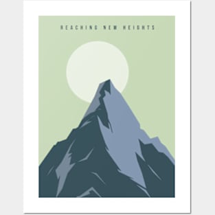 Reaching New Heights Mountaintop Illustration Posters and Art